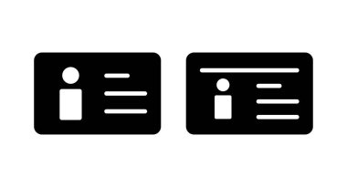 Lisans simgesi vektör illüstrasyonu. Kimlik kartı simgesi. Sürücü ehliyeti, personel kimlik kartı 