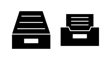 Dizin simgesi illüstrasyonunu arşivle. Belge vektör simgesi. Depolama simgesini arşivle.