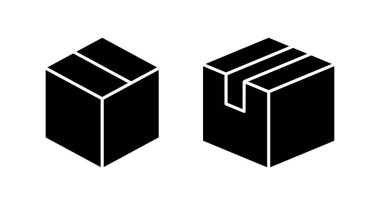 Kutu simgesi vektör illüstrasyonu. kutu işareti ve sembol, paket, paket