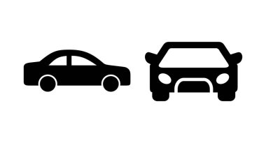 Araba ikonu vektör illüstrasyonu. Araba işareti ve sembol. küçük sedan