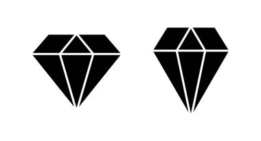 Elmas ikon vektör illüstrasyonu. Elmas taşları işareti ve sembolü