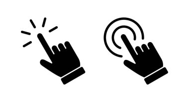 El ile ikon vektör illüstrasyonuna tıklayın. İşaret ve sembol. el imleç simgesi