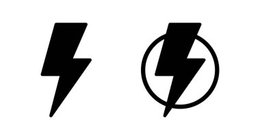 Şimşek simgesi vektör illüstrasyonu. Elektrik işareti ve sembol. Güç simgesi. enerji işareti