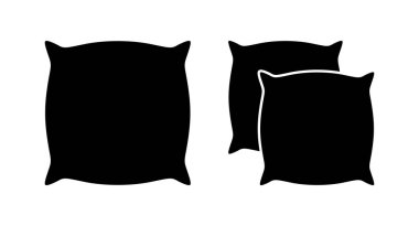Yastık simgesi vektör çizimi. Yastık işareti ve sembol. Rahat yumuşacık yastık.