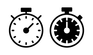 Kronometre ikon vektör illüstrasyonu. Zamanlayıcı işareti ve sembol. Geri sayım simgesi. Zaman Dönemi