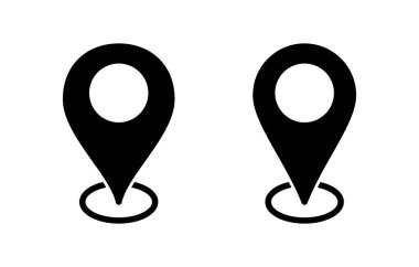 Adres simgesi vektör illüstrasyonu. Ev işareti ve sembol. nokta