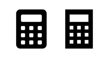 Hesap makinesi ikon vektör çizimi. Hesap makinesi işareti ve simgesi.