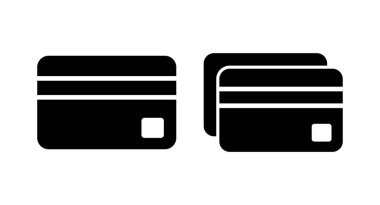 Kredi kartı ikonu vektör illüstrasyonu. Kredi kartı ödeme imzası ve sembolü