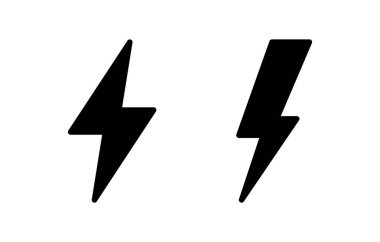 Şimşek simgesi vektör illüstrasyonu. Elektrik işareti ve sembol. Güç simgesi. enerji işareti