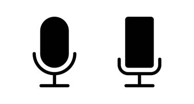 Mikrofon ikonu vektör çizimi. Karaoke işareti ve sembol