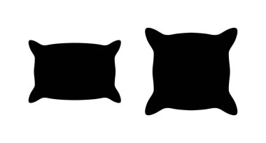 Yastık simgesi vektör çizimi. Yastık işareti ve sembol. Rahat yumuşacık yastık.