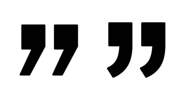 Simge vektör illüstrasyonundan alıntı. Tırnak işareti ve sembol