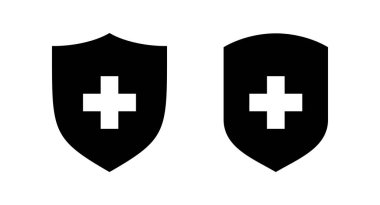 Sağlık sigortası ikonu vektör illüstrasyonu. Sigorta belgesi imzası ve sembolü