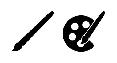 Simge vektör illüstrasyonunu boya. Boya fırçası işareti ve sembol. boyama silindiri vektörü