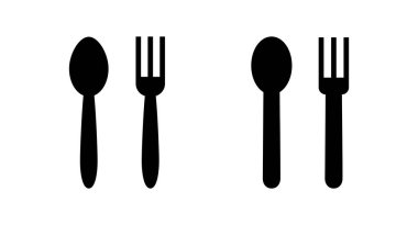 kaşık ve çatal ikonu vektör çizimi. kaşık, çatal ve bıçak ikonu vektörü. Restoran işareti ve sembolü