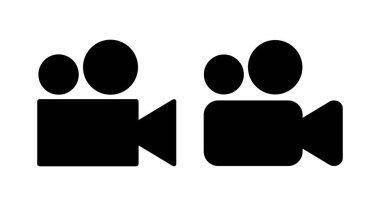 Video ikonu vektör illüstrasyonu. Video kamera işareti ve sembol. Film tabelası. Sinema