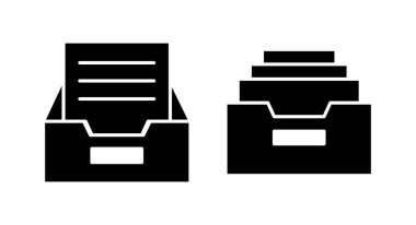 Dizin simgesi illüstrasyonunu arşivle. Belge vektör simgesi. Depolama simgesini arşivle.