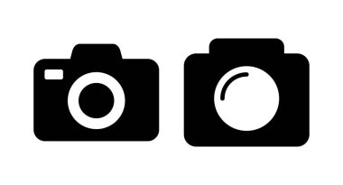 Kamera simgesi vektör illüstrasyonu. Fotoğraf makinesi işareti ve sembol. fotoğrafçılık simgesi.