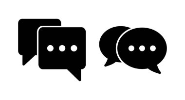 Sohbet ikonu vektör illüstrasyonu. Konuşma balonu işareti ve sembol. Yorum simgesi. ileti