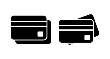 Kredi kartı ikonu vektör illüstrasyonu. Kredi kartı ödeme imzası ve sembolü