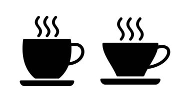 Kahve fincanı ikonu vektör illüstrasyonu. Kahve işareti ve sembol.