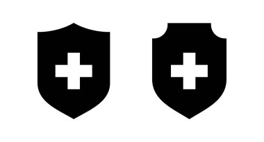 Sağlık sigortası ikonu vektör illüstrasyonu. Sigorta belgesi imzası ve sembolü