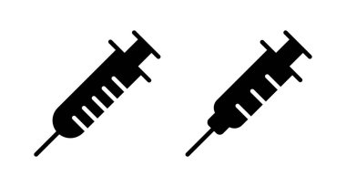 Şırınga ikonu vektör çizimi. İğne işareti ve sembol. Aşı simgesi