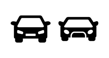 Araba ikonu vektör illüstrasyonu. Araba işareti ve sembol. küçük sedan