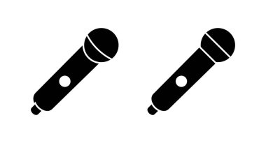 Mikrofon ikonu vektör çizimi. Karaoke işareti ve sembol