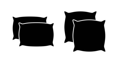 Yastık simgesi vektör çizimi. Yastık işareti ve sembol. Rahat yumuşacık yastık.