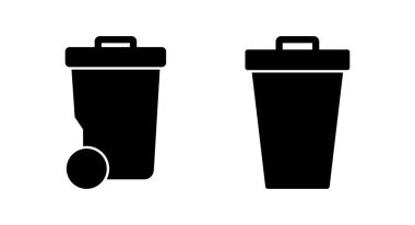 Çöp ikonu vektör illüstrasyonu. Çöp kutusu simgesi. İşareti ve sembolü sil.