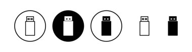 Usb simge vektör illüstrasyonu. Flaş disk işareti ve sembol. Flash disk işareti.