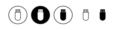 Usb simge vektör illüstrasyonu. Flaş disk işareti ve sembol. Flash disk işareti.