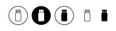 Usb simge vektör illüstrasyonu. Flaş disk işareti ve sembol. Flash disk işareti.