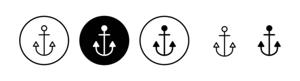 Якір Значок Векторні Ілюстрації Якір Знак Символ Якір Морська Ікона — стоковий вектор
