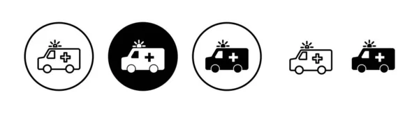Εικονογράφηση Διανυσματικού Φορέα Εικονιδίου Ασθενοφόρου Πινακίδα Και Σύμβολο Φορτηγού Ασθενοφόρου — Διανυσματικό Αρχείο