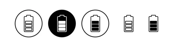 电池图标矢量说明 电池充电标志和符号 电池充电水平 — 图库矢量图片