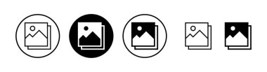 Resim simgesi vektör illüstrasyonu. Fotoğraf galerisi işareti ve sembol. resim simgesi