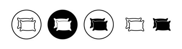 枕头图标矢量插图 枕头的标志和符号 舒适的绒毛枕头 — 图库矢量图片