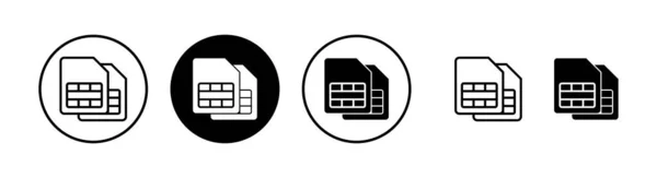 Εικονογράφηση Διανύσματος Εικονιδίου Κάρτας Sim Σύμβολο Και Σύμβολο Διπλής Κάρτας — Διανυσματικό Αρχείο