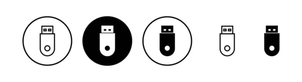 Icono Usb Ilustración Vectorial Signo Disco Flash Símbolo Señal Unidad — Vector de stock