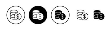 Para ikonu vektör illüstrasyonu. Para işareti ve sembol