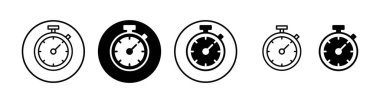 Kronometre ikon vektör illüstrasyonu. Zamanlayıcı işareti ve sembol. Geri sayım simgesi. Zaman Dönemi