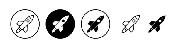 火箭图标矢量图解 启动标志和符号 火箭发射器图标 — 图库矢量图片