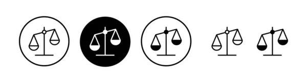 Ilustracja Wektora Wagi Ikona Skali Prawa Podpis Symbol Sprawiedliwości — Wektor stockowy