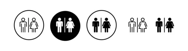 Tuvalet Ikonu Vektör Illüstrasyonu Kızlar Erkekler Tuvaletleri Imzalar Simgeler Banyo — Stok Vektör