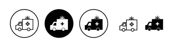Εικονογράφηση Διανυσματικού Φορέα Εικονιδίου Ασθενοφόρου Πινακίδα Και Σύμβολο Φορτηγού Ασθενοφόρου — Διανυσματικό Αρχείο