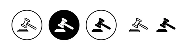 Gavel Ikon Vektör Çizimi Yargıç Tokmak Işareti Sembol Kanun Simgesi — Stok Vektör