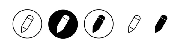Ilustracja Wektora Ikony Ołówka Znak Symbol Pióra Edytuj Wektor Ikony — Wektor stockowy