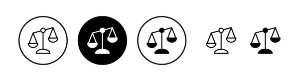 Ilustracja Wektora Wagi Ikona Skali Prawa Podpis Symbol Sprawiedliwości — Wektor stockowy